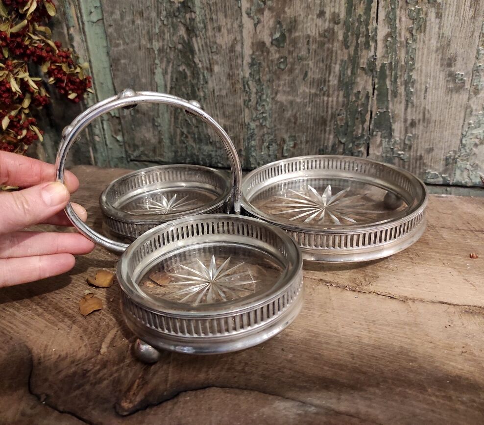 Antique German Silverplate Snack Tray by B. Bohrmann, Frankfurt, 1887-1899