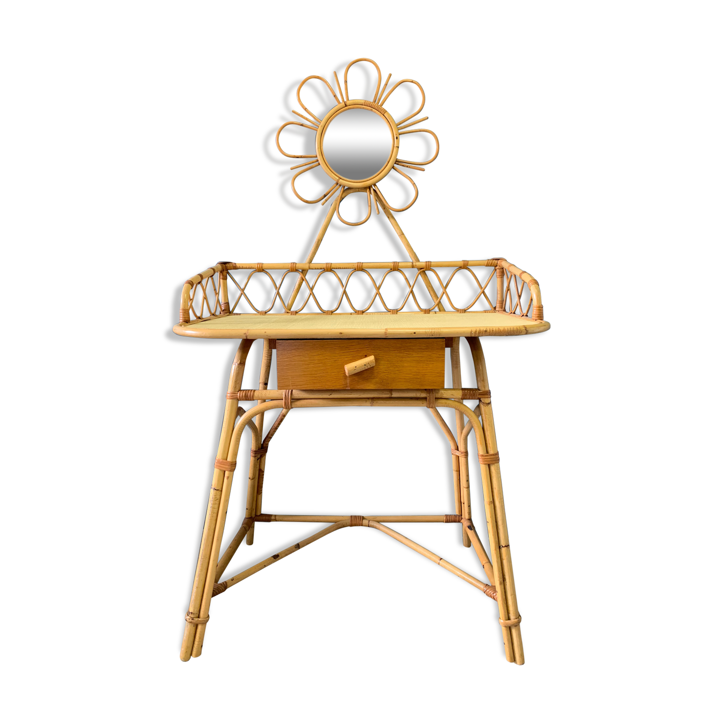 Rattan hairdresser and vintage wicker