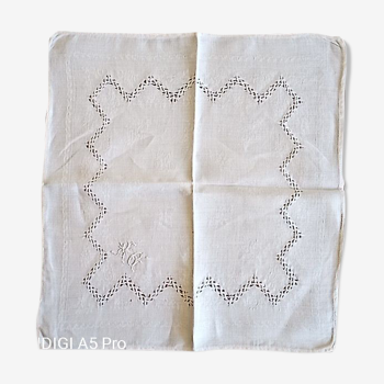 Old damask table linen - monogrammed