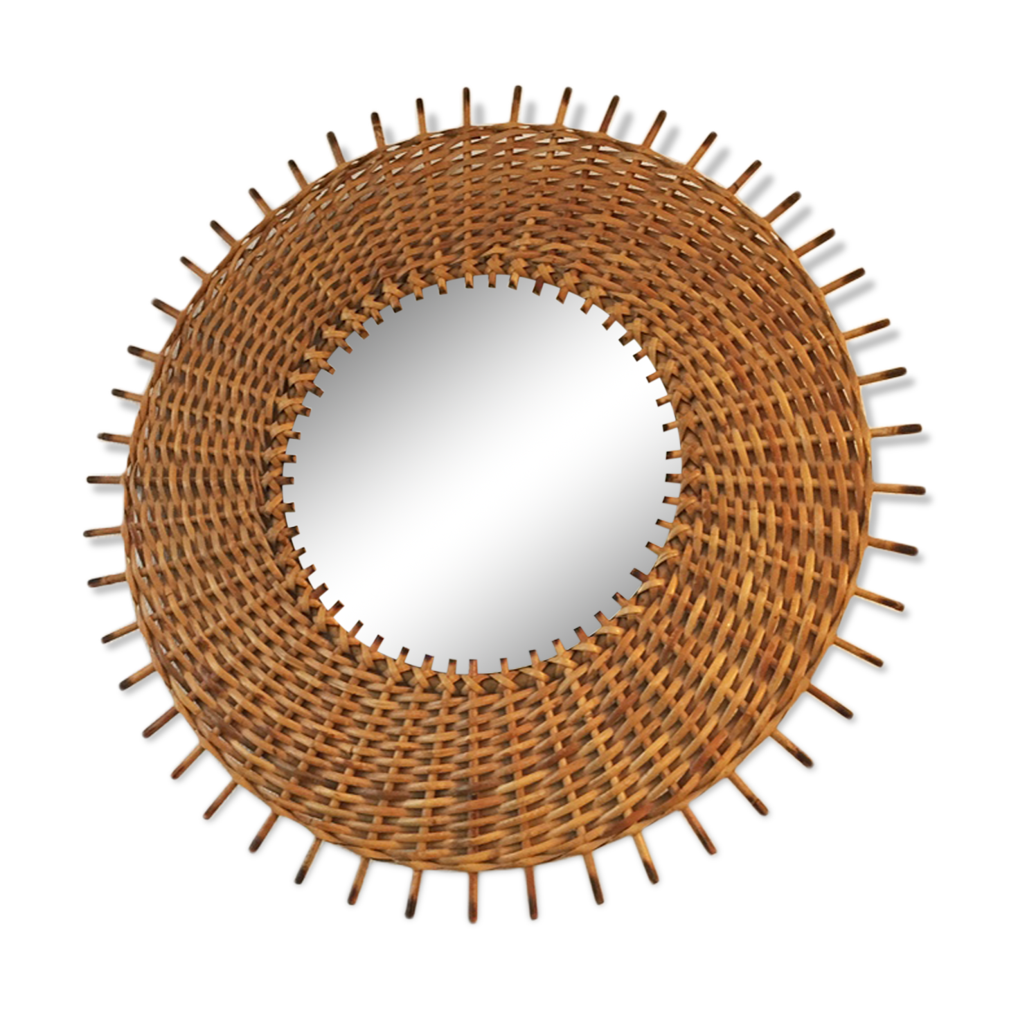 LVintage rattan mirror, 1960