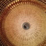 Braided wicker pendant light