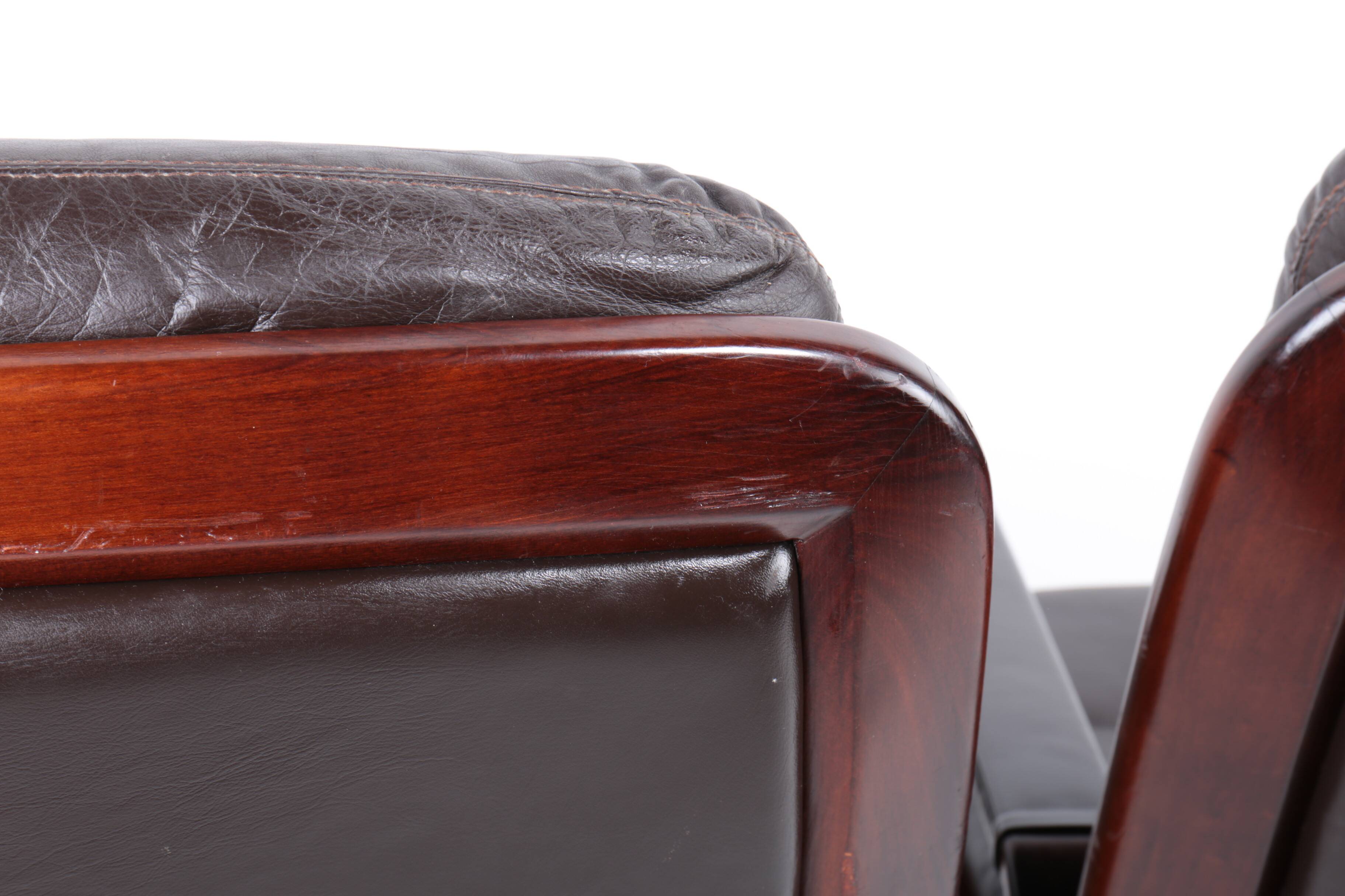 Pair of leather visitor armchairs by Eugen Schmidt