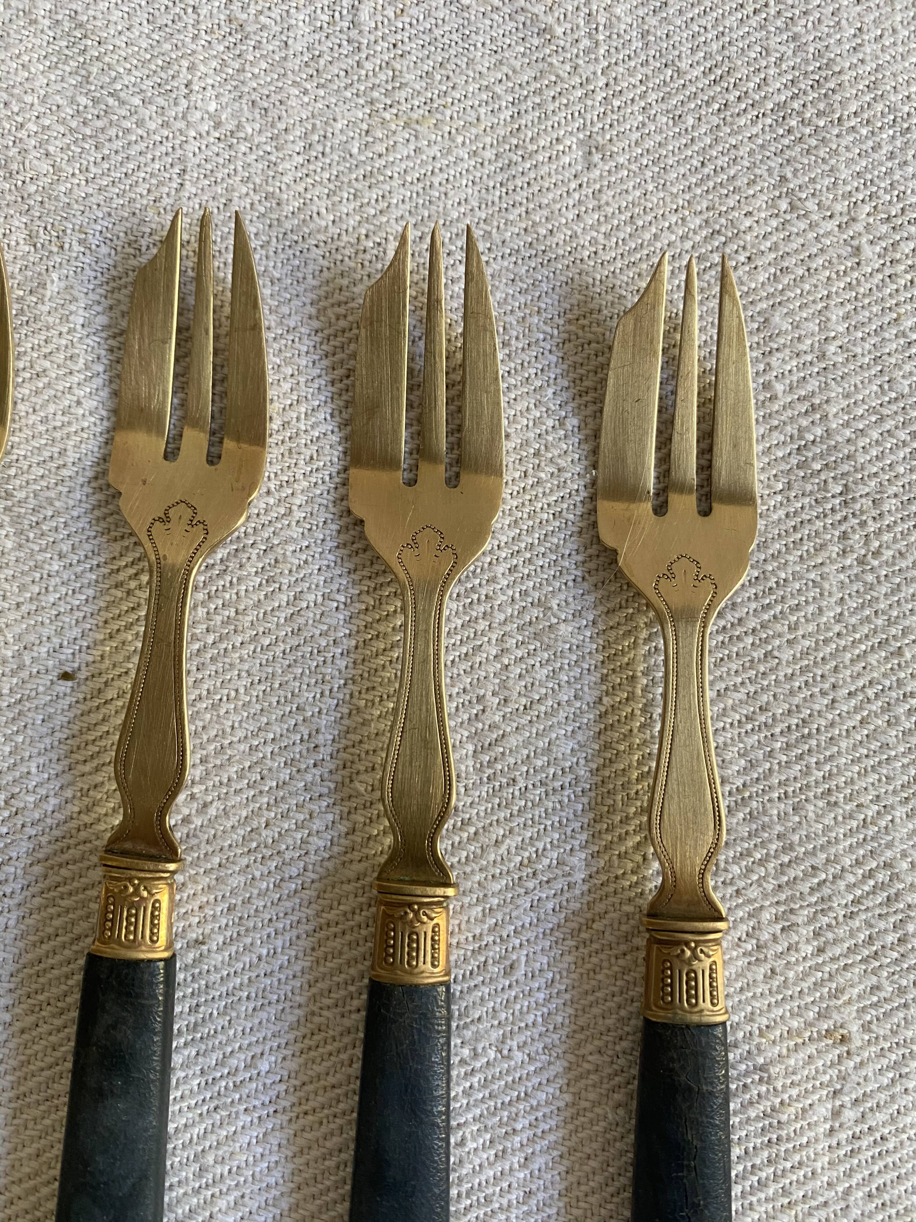 Brass cake cutlery and Bakelite