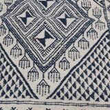 Traditional white and blue hand-woven wool carpet