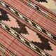 Tapis Kilim fait main rayé rose blush et marron, 131x196 cm