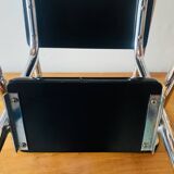Vintage step stool in black formica and chrome steel