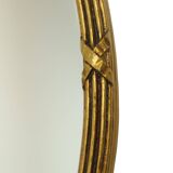 French Oval Mirror with Bow Roses Louis XVI Gold 45cm