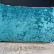 Lot de 2 coussins velours/imprimés 50x30cm