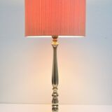 Solid brass lamp foot turned vintage