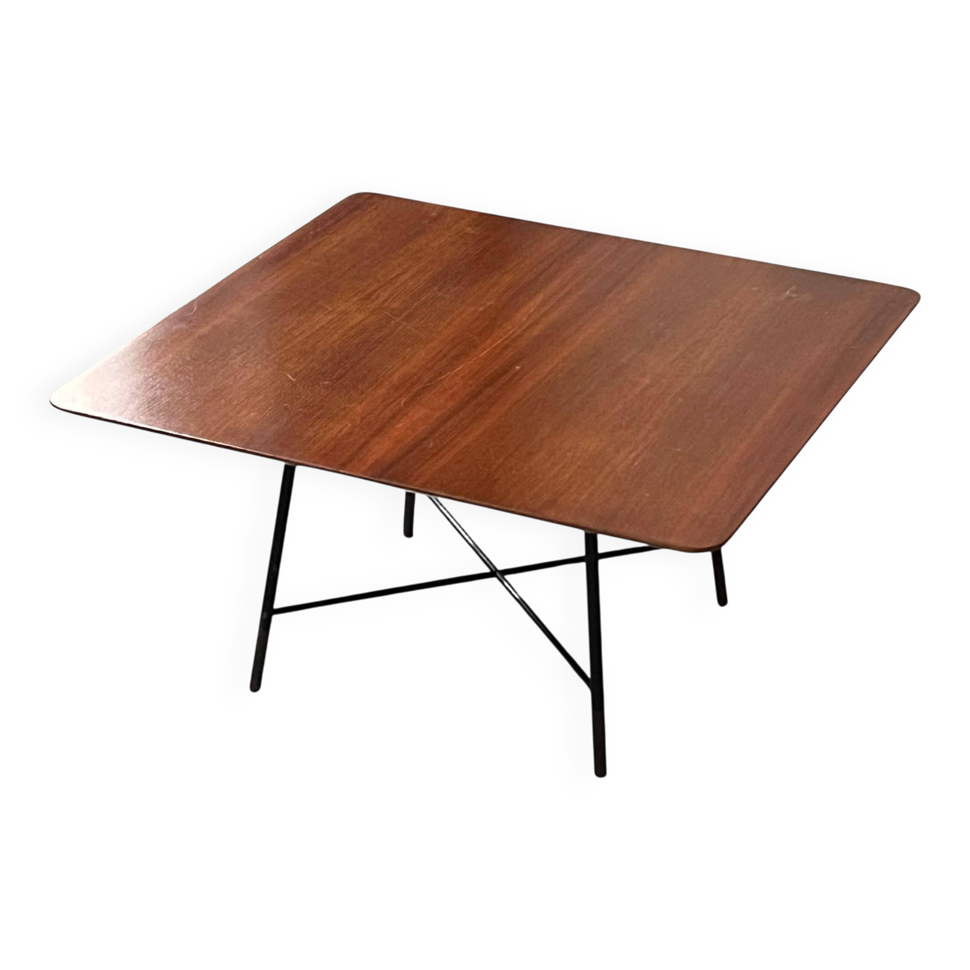 Table basse en bois et métal/laiton par Ico Parisi pour Cassina 1957