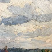 Painting “Village”, Oil on canvas signed.