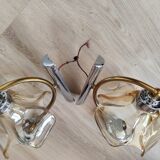 Pair of vintage tulip wall lights from the 70s