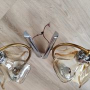 Paire d'appliques tulipe vintage années 70