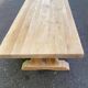 Large extendable monastery table stripped in raw solid oak 200 cm