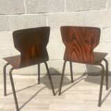 Set of 2 design and vintage chairs Eromes 60s