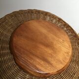 Plat rond en bois à six compartiments