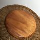 Round wooden dish with six compartments