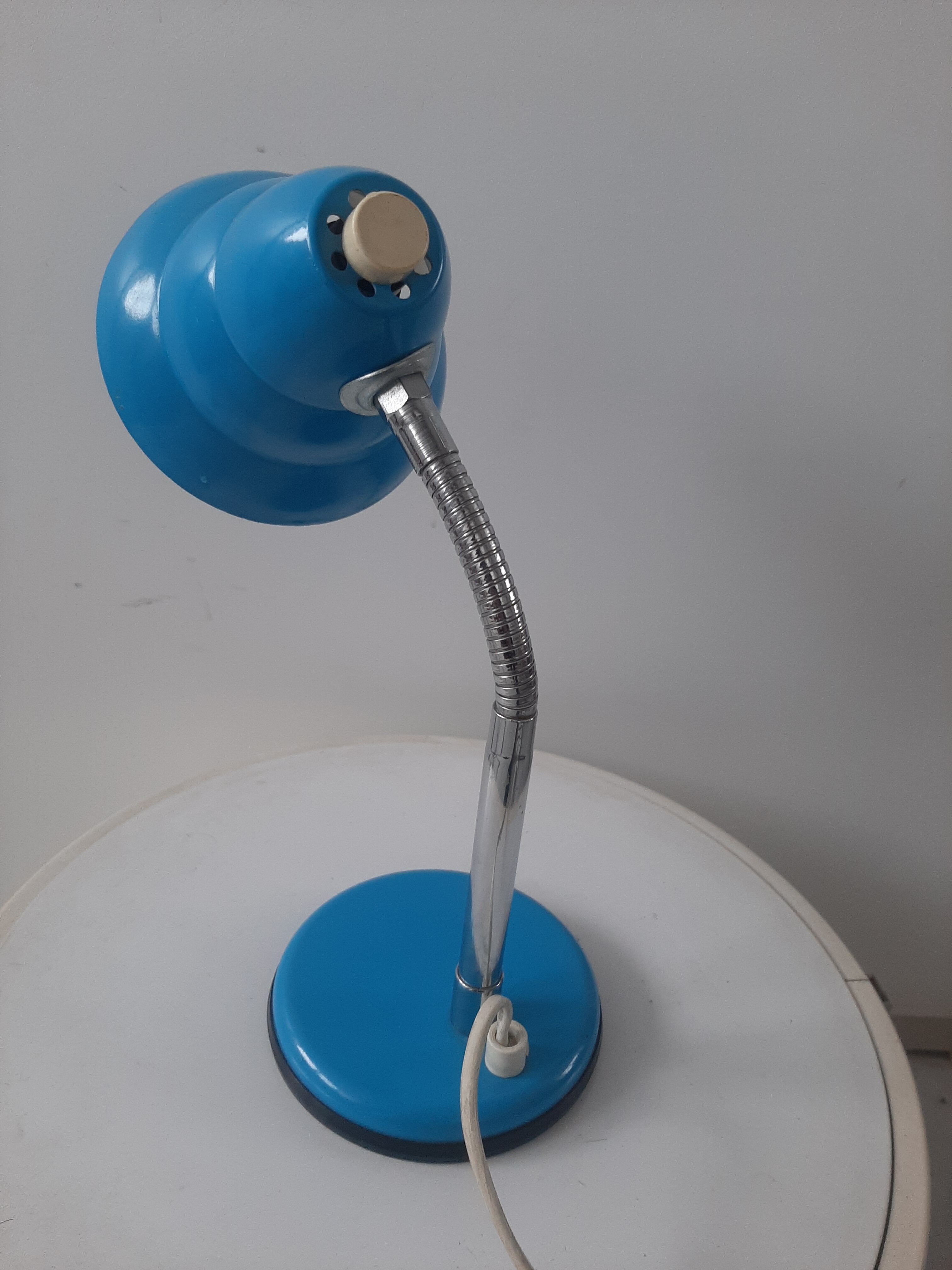Vintage blue metal table lamp