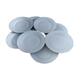 Set de 8 assiettes plates en porcelaine blance de Limoges