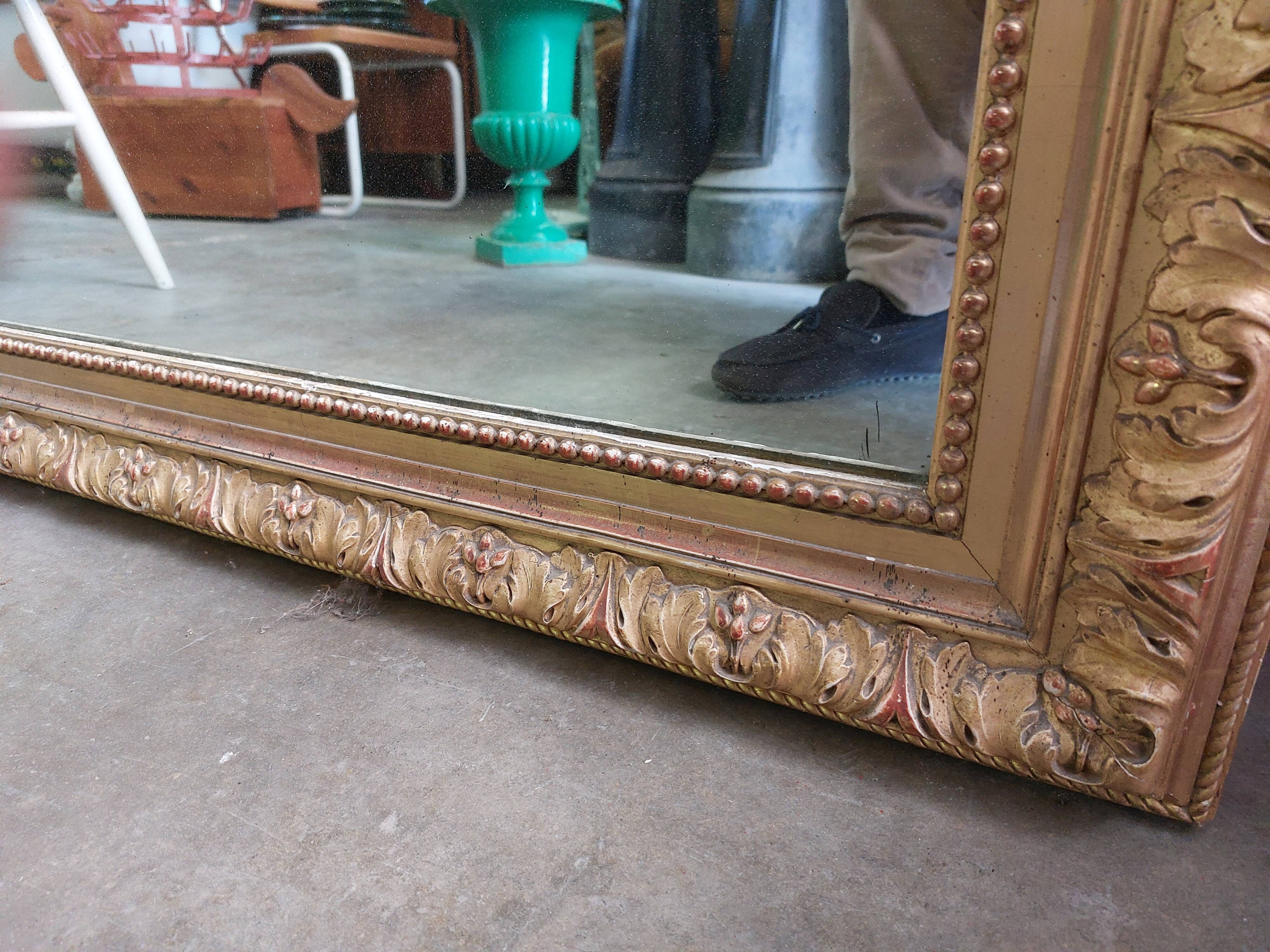 Louis XV mirror in gilded wood 19th century -1m63