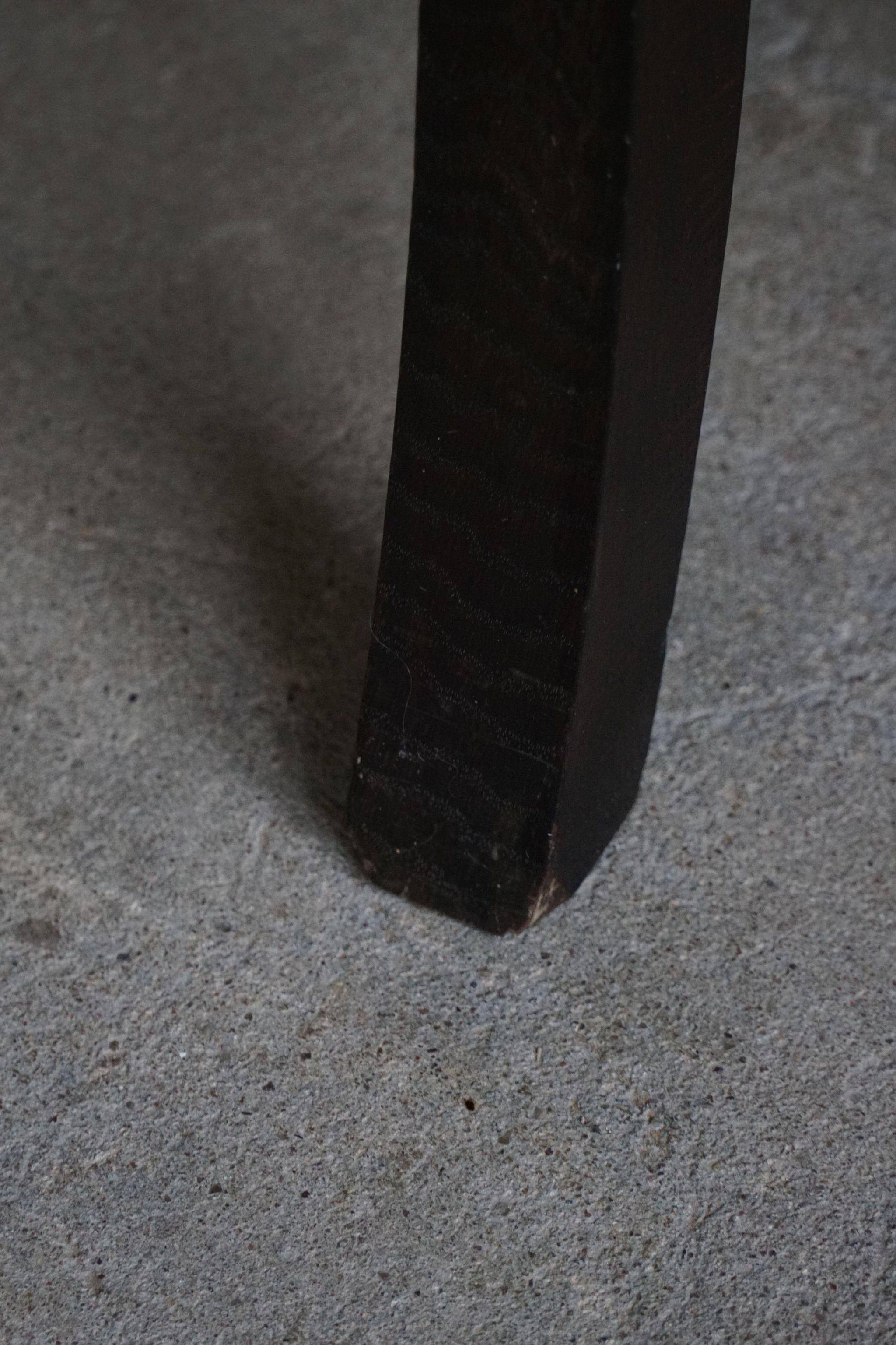 Hand-carved oak and velvet armchair, Danish furniture maker, Art Nouveau, 1939