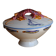 Covered ceramic vegetable dish with painted marine decoration – lobster dish