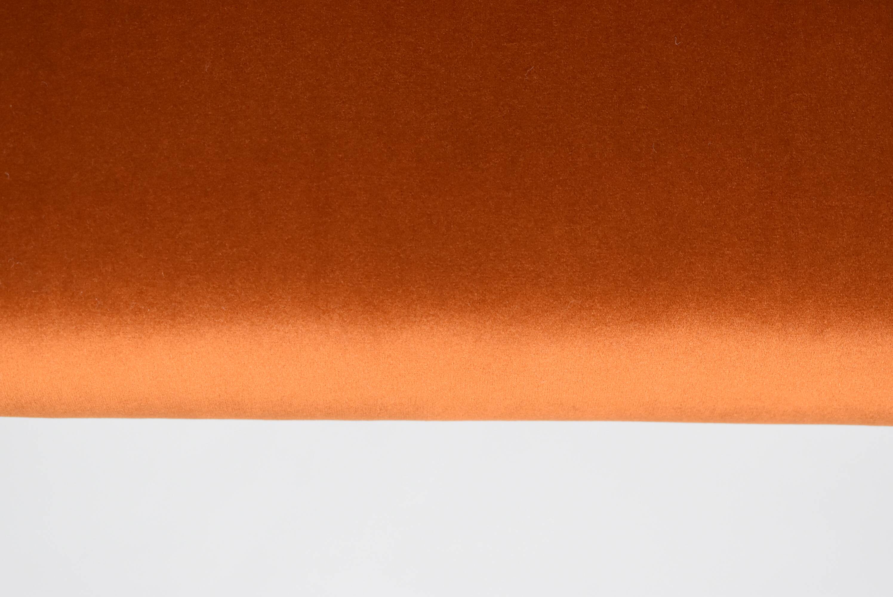 Fauteuil scandinave d'origine restauré, années 60, rouille, velours