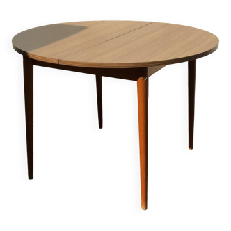 Table à manger extensible mier topolcany formica mid century 70s bois 106cm-133cm