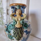 Ancient Spanish pottery amphora, Talavera Niveiro pottery 19th century