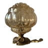Ancienne lampe de table globe bulle ambré vintage