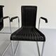 6 black tubular chairs design by Axel Bruchhäuser model D20 bauhaus
