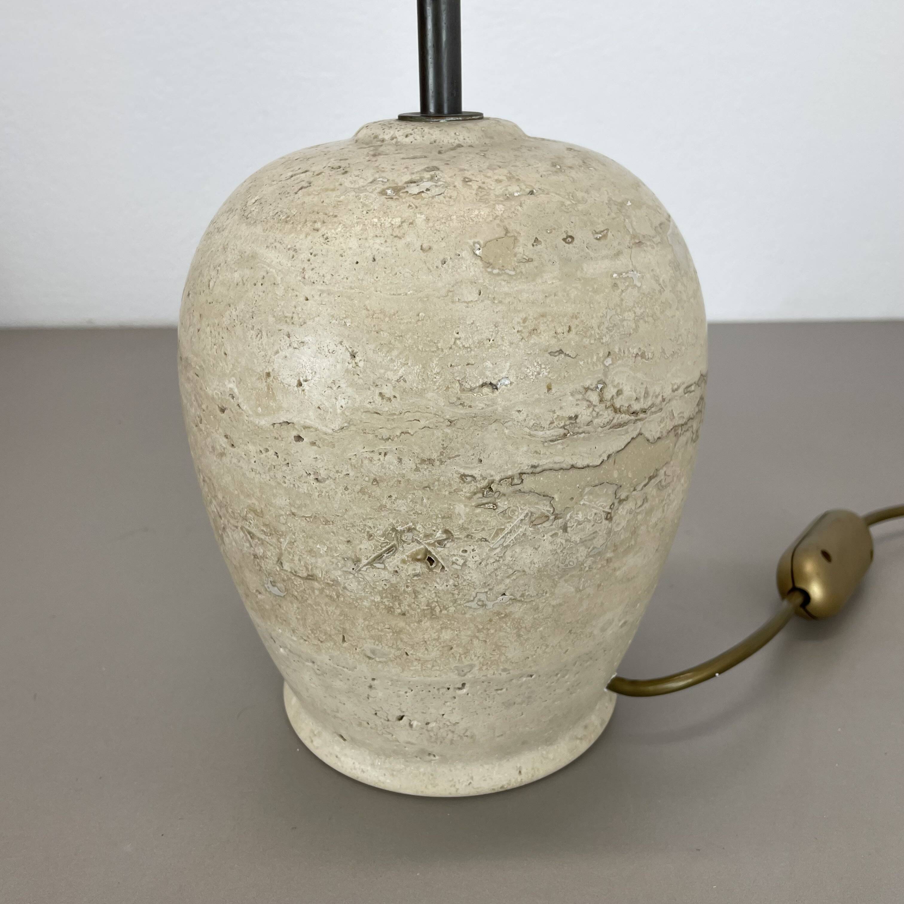Large Travertine Marble Fratelli Mannelli Style Table Light Base, Italy, 1970s