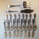 Serving cutlery and fish cutlery in silver metal 18 pieces