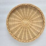 Round rattan tray