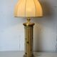 Midcentury bamboo and brass large mushroom table lamp by Leola, 1960s