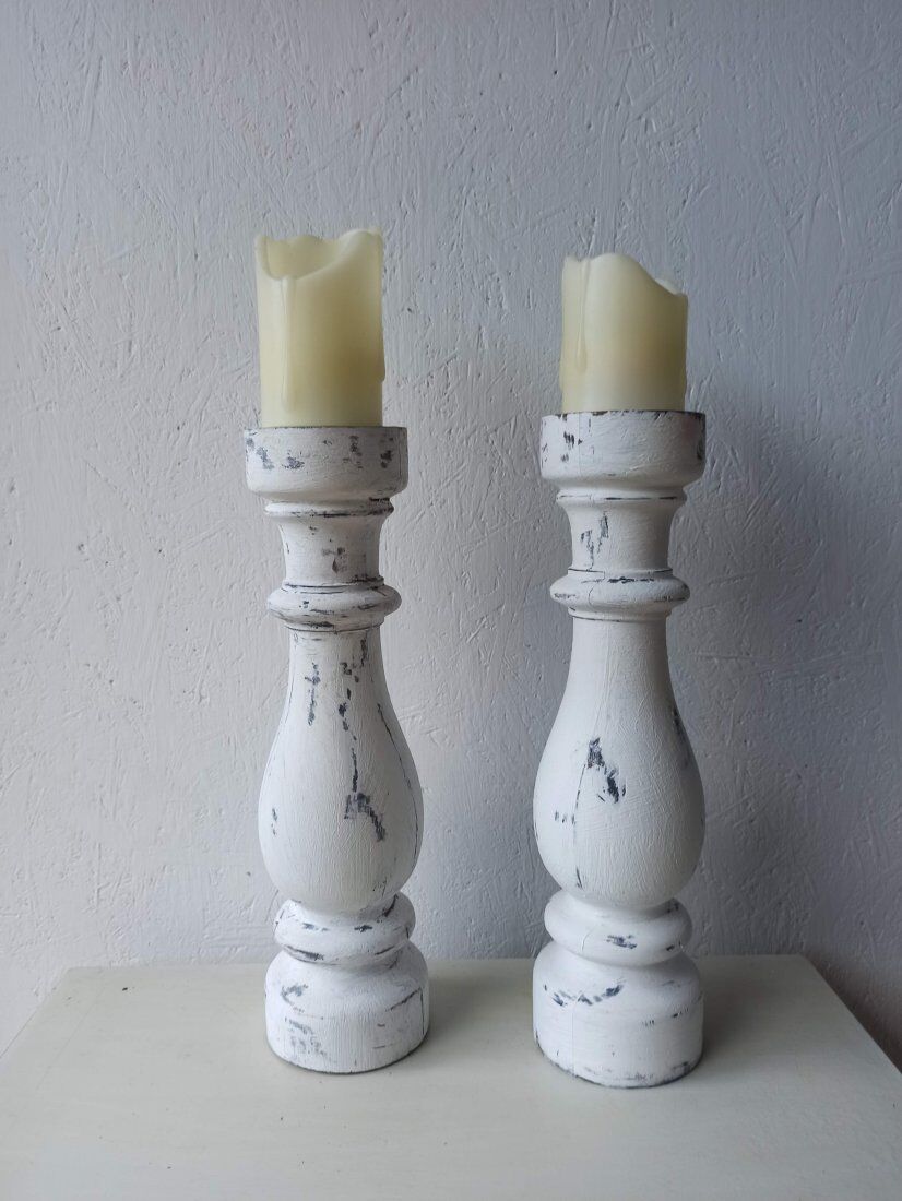 Wooden candle, shabby chic, provence
