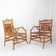Pair of Asian style bamboo armchairs - France circa 1962