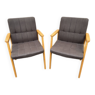 Paire de fauteuils chaises scandinave lounge années 60 fröscher kg