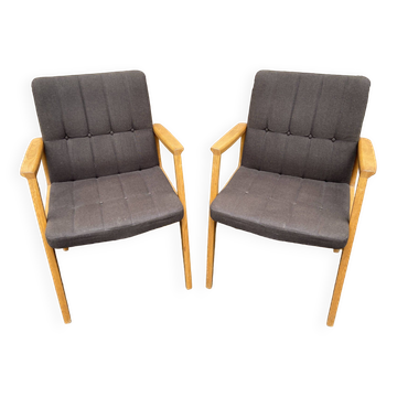Paire de fauteuils chaises scandinave lounge années 60 fröscher kg