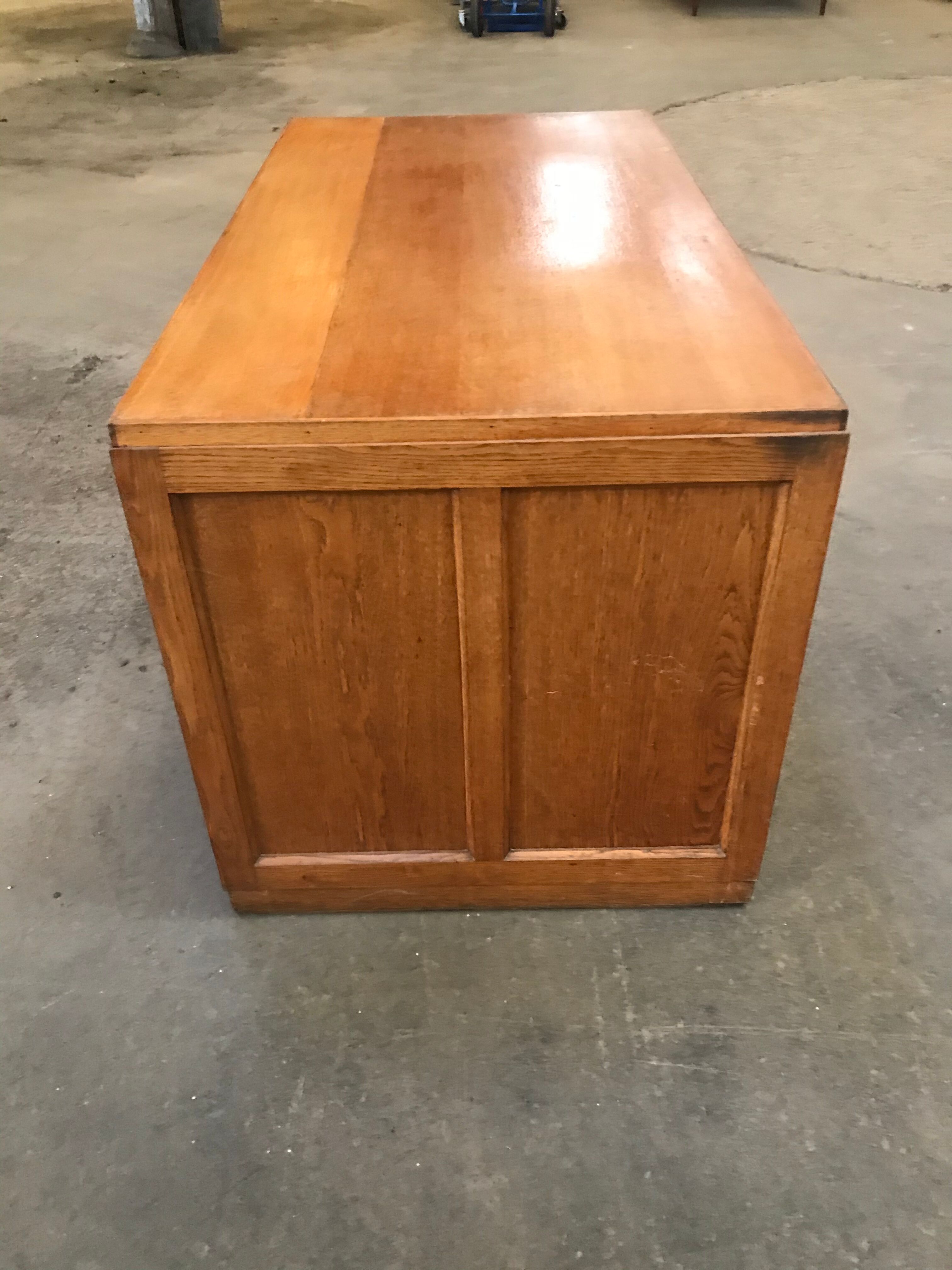 Solid oak administration cabinet desk 1950