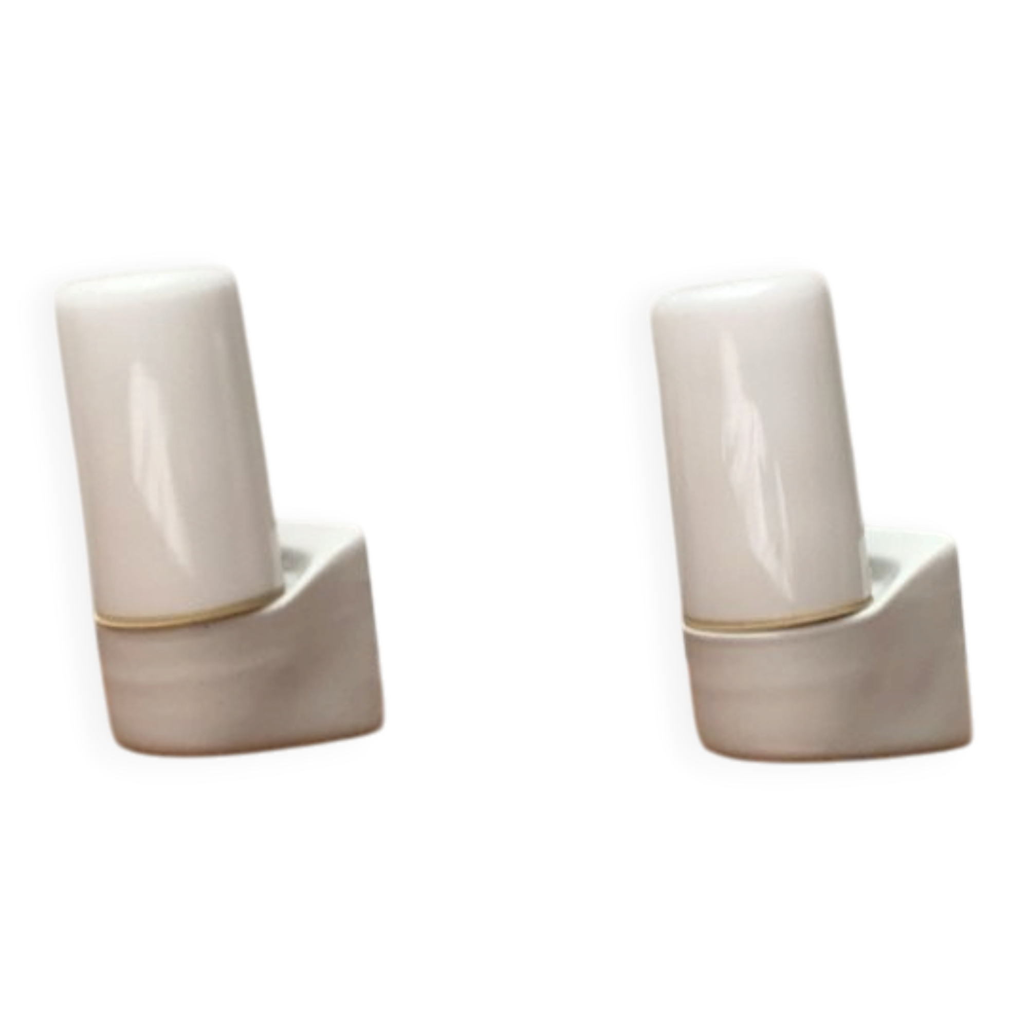 German ceramic wall lights mid-century 6063 by Wilhelm Wagenfeld for Lindner, 1960s, set of 2.
