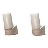 German ceramic wall lights mid-century 6063 by Wilhelm Wagenfeld for Lindner, 1960s, set of 2.