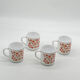 Quatuor de mugs, arcopal france, scania, vintage , fleurs orange