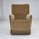 1970s, Danish highback armchair, light green furniture velour.