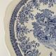 Pastoral blue decor dish, Lunéville earthenware, KG high-fire decor
