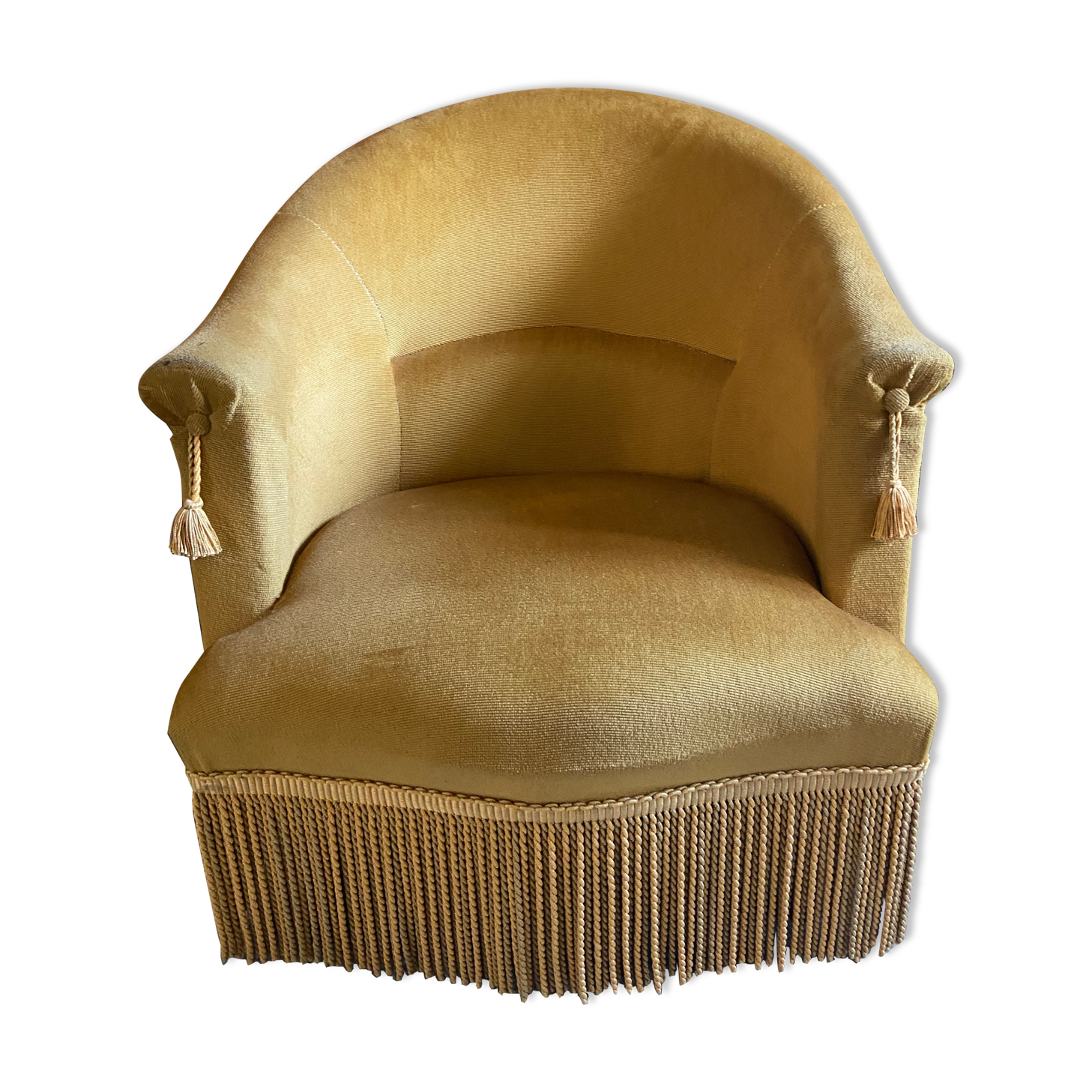 Toad armchair in vintage curry velvet