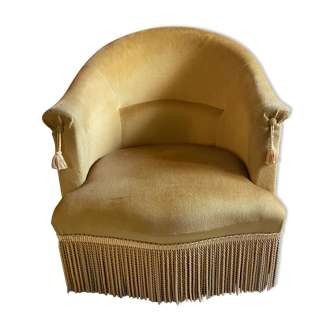 Toad armchair in vintage curry velvet