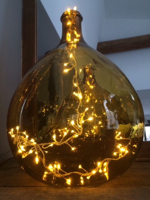 Transparent amber demijohn of 10L