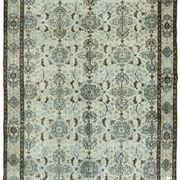 Handmade distressed oriental 1980s 190 cm x 300 cm blue rug