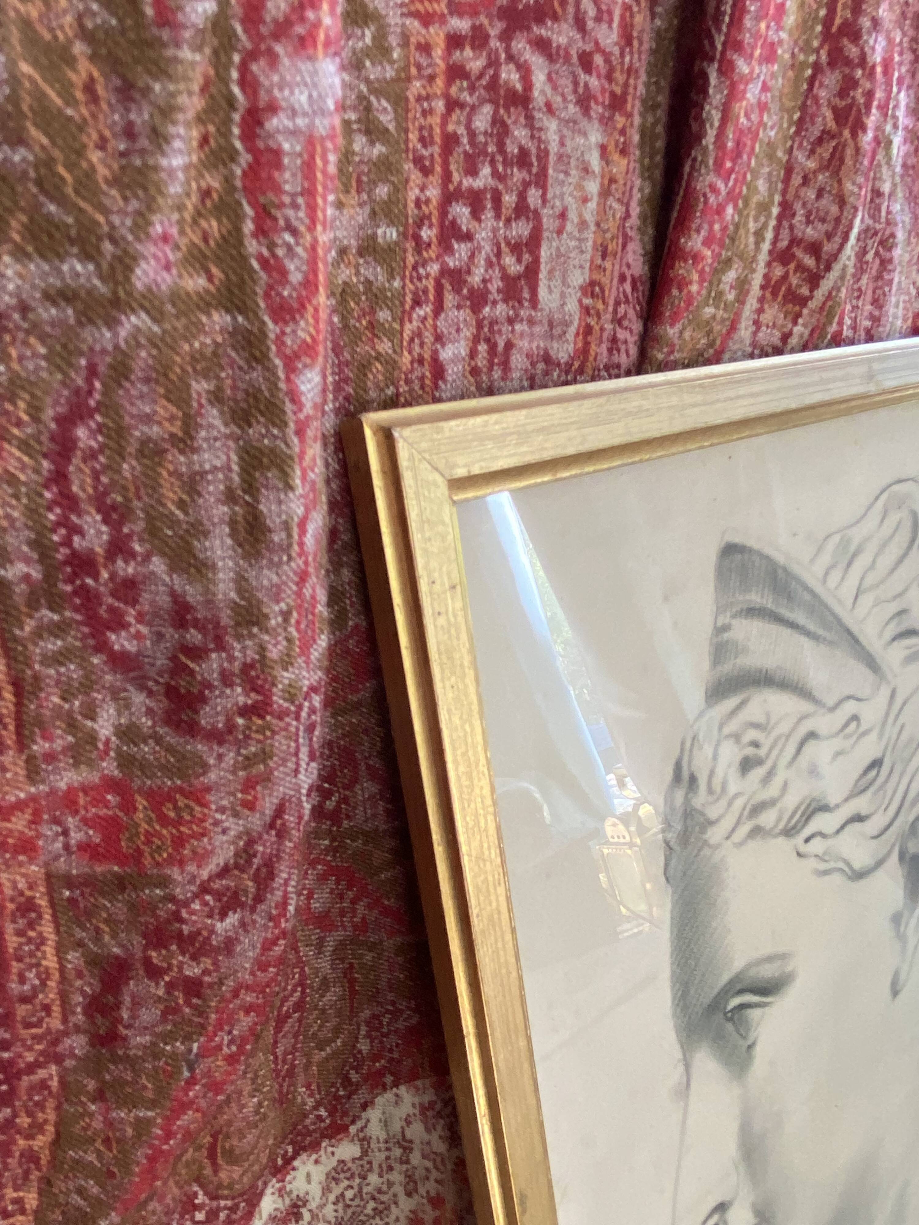 Dessin d’atelier, cadre bois vitré